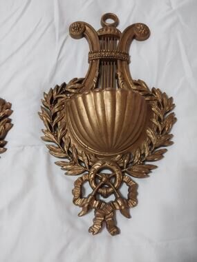 Vtg Gold Burwood Wall Pocket #4719-2 MCM
